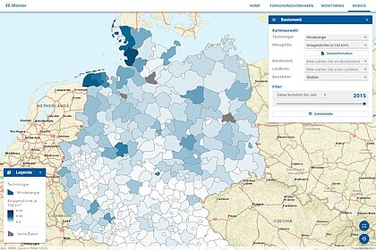 Benutzeroberfläche Web-GIS-Anwendung