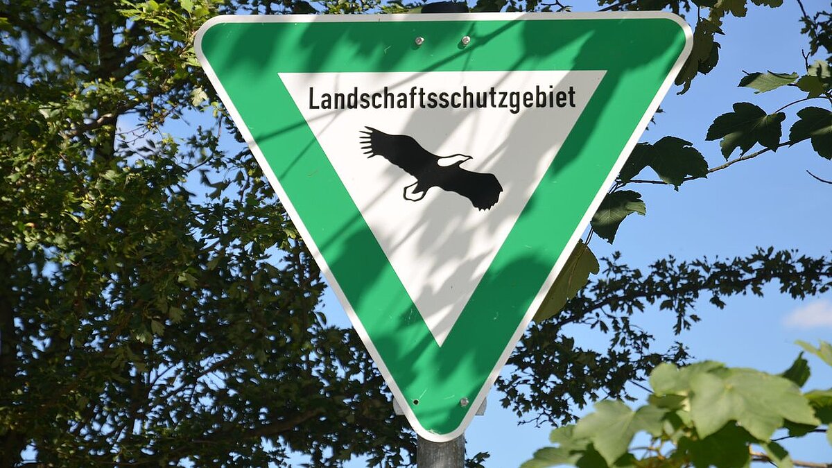 A sign: Landscape conservation area